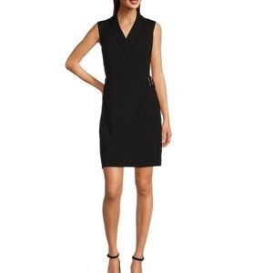 Tommy Hilfiger: Sleeveless Buckle Faux Wrap Dress (NWOT)